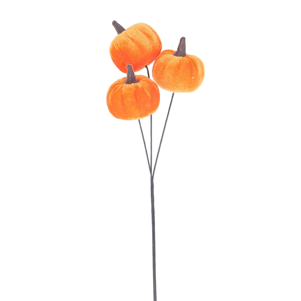 Orange Plush Triple Pumpkin Stem