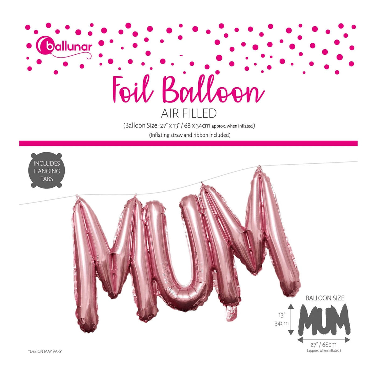 Pink Mum Shape Air Fill Balloon