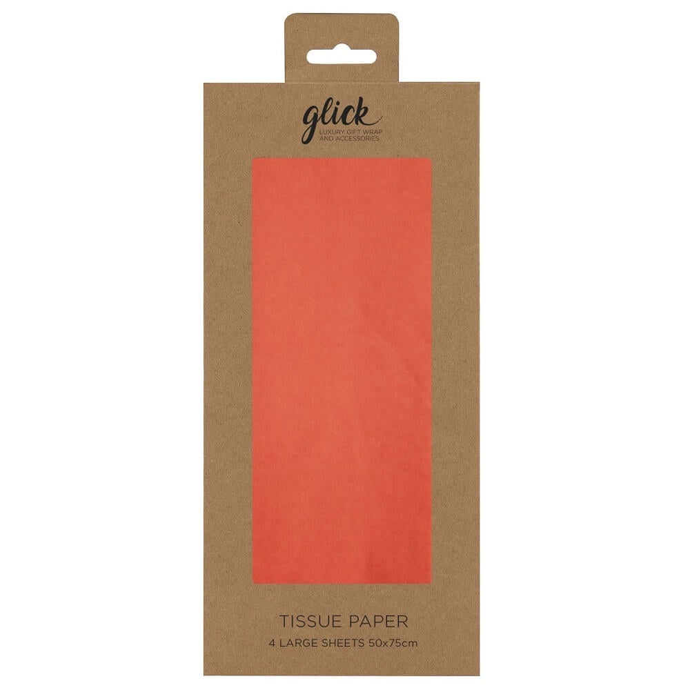 Plain Tissue Paper. 4 Sheets | Orange