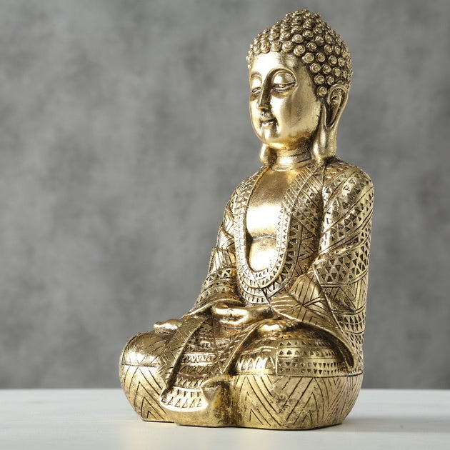 Ant. Gold Sitting Thai Buddha H29cm