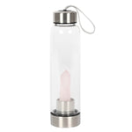 Rose Quartz Crystal Purifying Glass Water Bottle