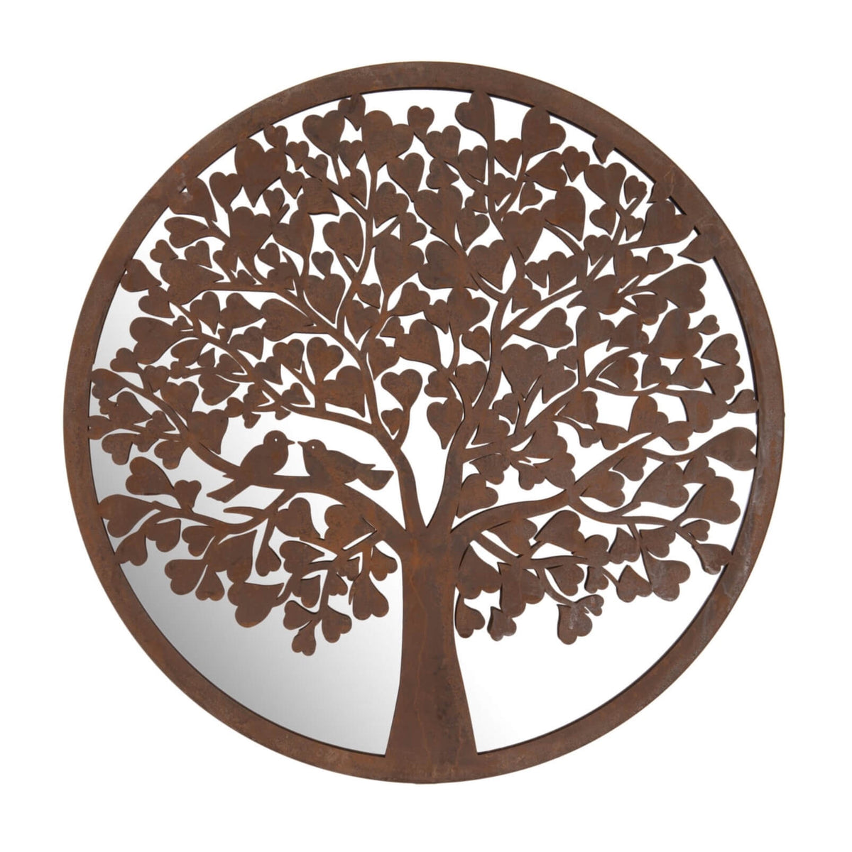 Round Tree of Life Heart Wall Plaque Mirror **