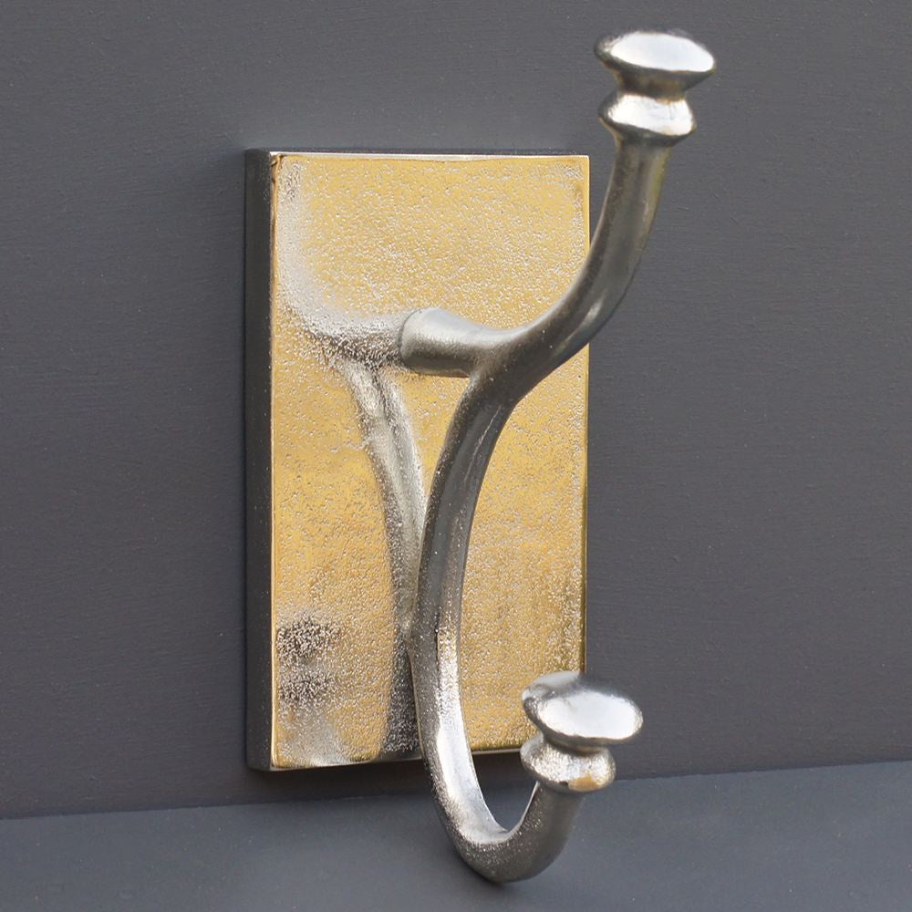 Antiqued Aluminium Large Single Coat Hook