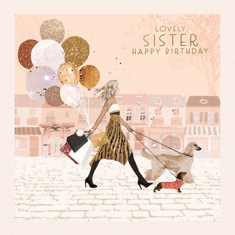 Sister Birthday Walkies Card | Hammond Gower OP023