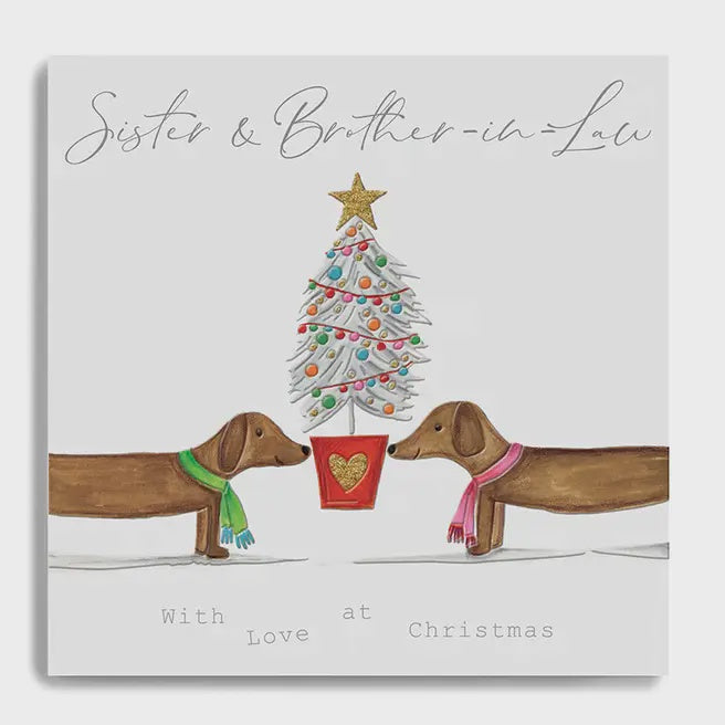 Sister & Brother-in-Law Christmas Card | Sausage Dogs