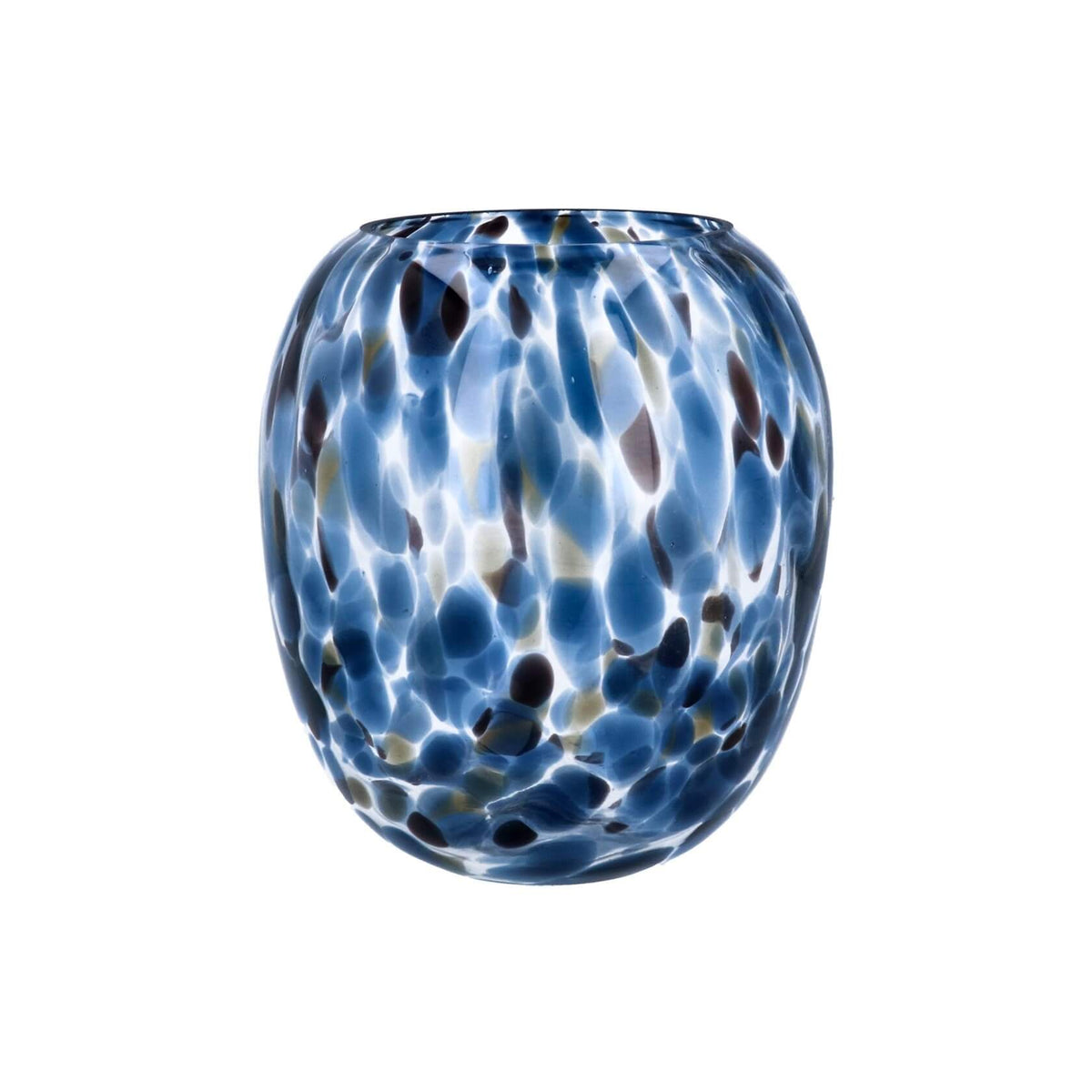 Blue Tortoiseshell Glass Balloon Vase