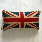Marine Blue Union Jack Flag Cushion Pillow 76cm in Woven magic Cotton