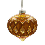 Gold Faceted Glass Ogee Christmas Bauble | Gisela Graham