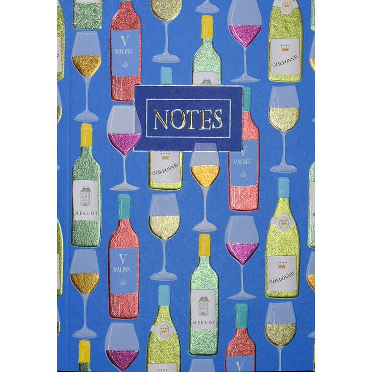 Wine Bottle A6 Lined Notebook by Wendy Jones Blackett at Under the Sun Southend