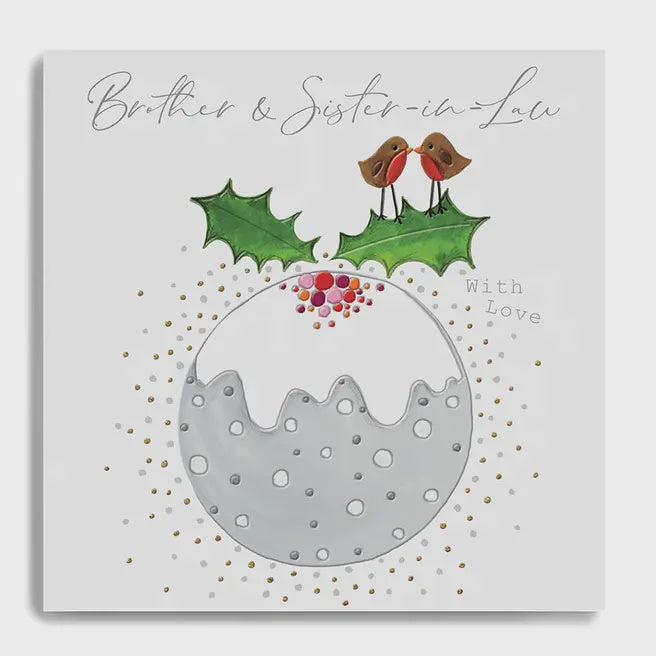 Xmas Pudding Brother & Sister-in-Law Christmas Card