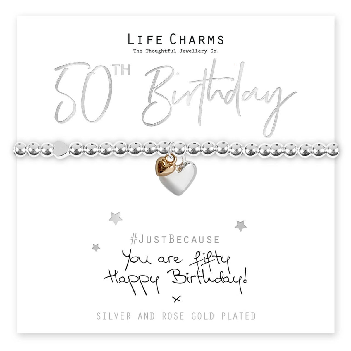 Life Charms You Are 50 Heart Bracelet